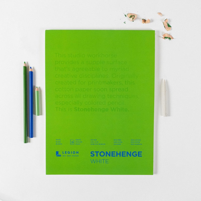 Stonehenge Legion Stonehenge Pad, Cotton Deckle Edge Paper, 18 X 24 inches, White, 15 Sheets - Image 4